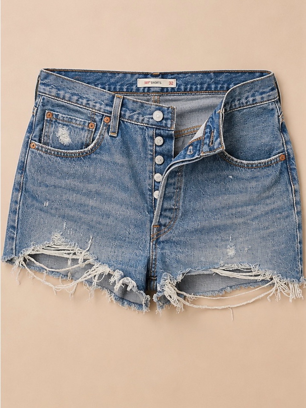 Levi’s 501 Original Distressed Denim Cutoff Shorts Size 31